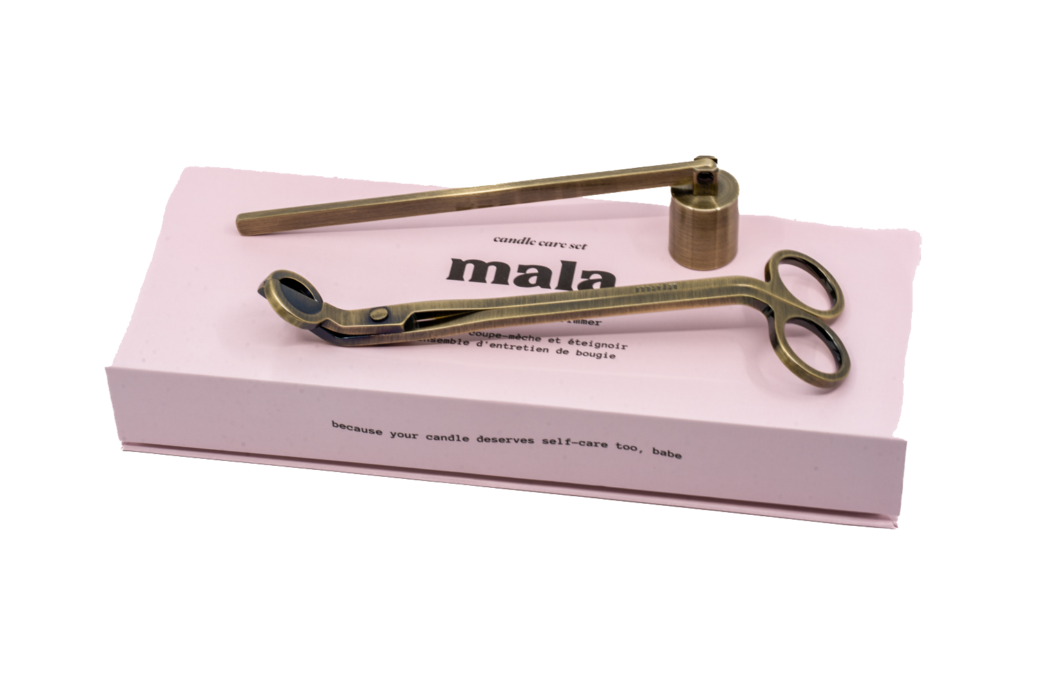 Mala Snuffer + Wick Trimmer Set | Brushed Gold